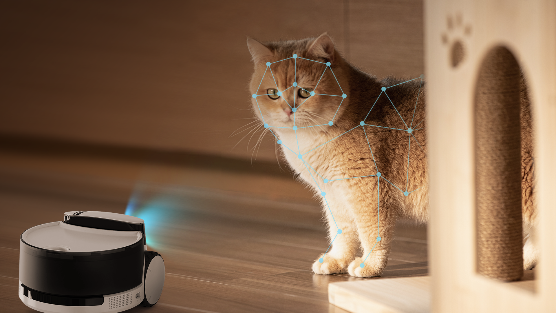 ROLA PetPal scanning a cat's face to capture a photo.