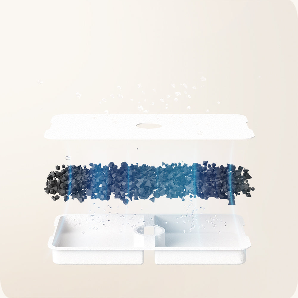 ROLA Smart Pet Water Fountain with 3 layer filtration system for clean and healthy drinking water for pets.
